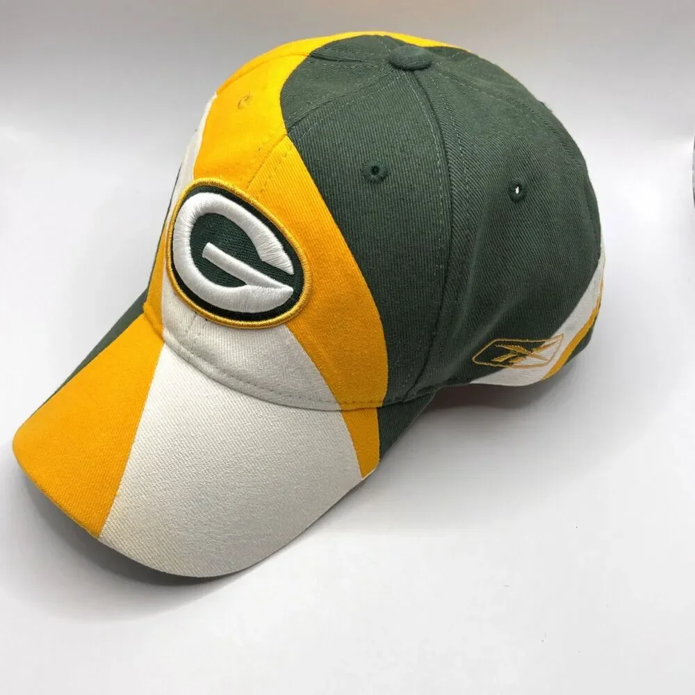 Green Bay Packers Reebok Strap Back Hat G Logo Yellow Green White NFL Football